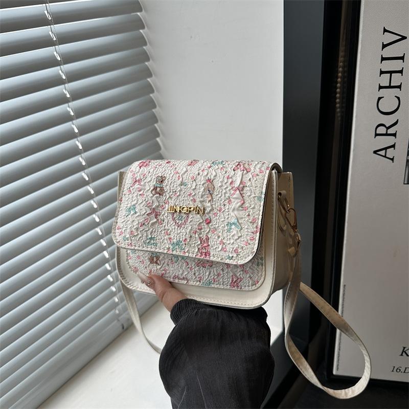 

Милая мультяшная девушка новая маленькая квадратная сумка женская студенческая для шопинга на выход легкая универсальная свежая личность сумка-мессенджер белый