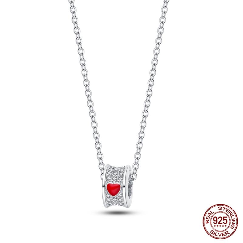 925 Silver Luminous Firefly Heart Shaped Zircon Pendant Necklace For Women Fashion Anniversary Birthday Jewelry Gifts