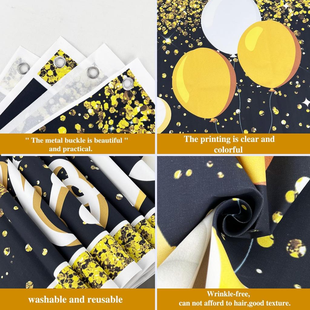 Large Congrats Grad Banner Gold Class of 2026 Banner Backdrop Graduation 2026 Yard Sign for Graduation Party Supplies Graduation Decorations 2026