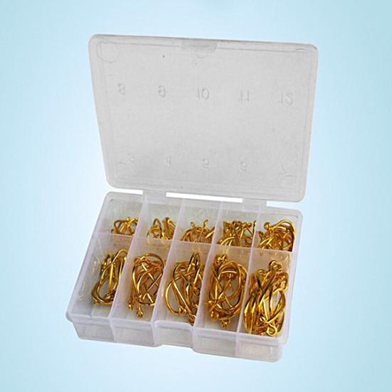 100Pcs Fishing Hook Strong Penetration High Strength Sharp Carbon Steel Assist Bait Hook