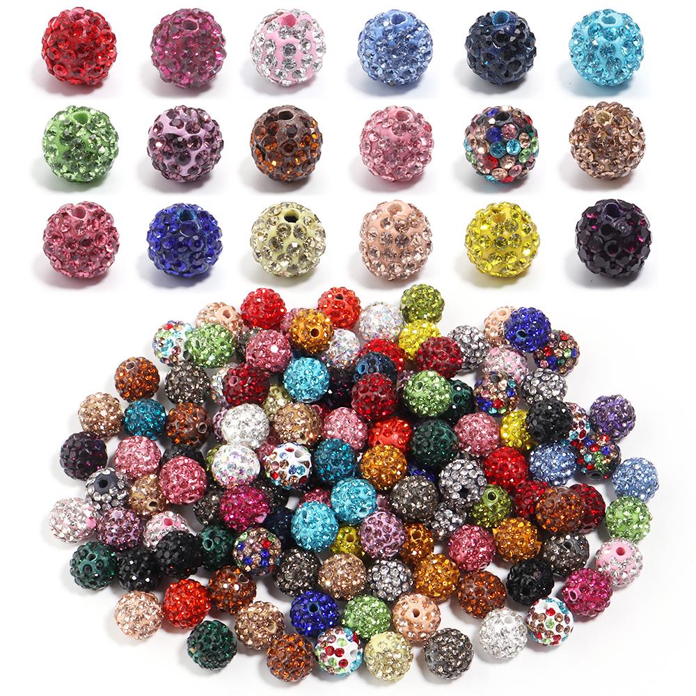 10pcs/bag Colorful Soft Pottery Clay Shamballa Beads Loose Beads For Jewelry Making DIY Necklace Bracelets Pendants Accessories