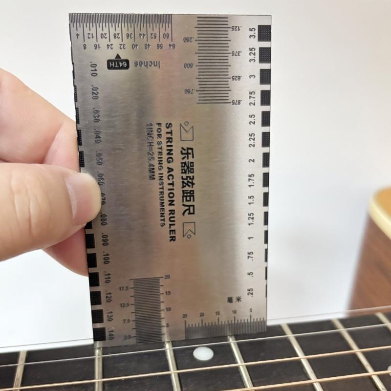 String Action Ruler Gauge String Height Measurement Tool Guitar Fret Leveling Ruler Guitar Set Up Repair Tool Enduring