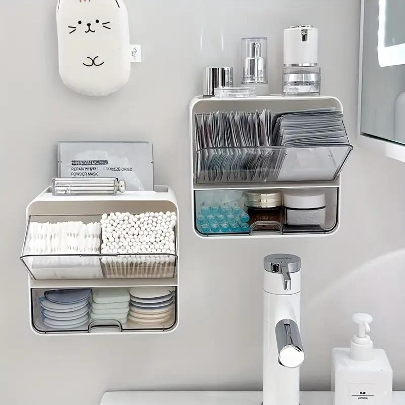 1 Pokój Łazienka Wodoodporne Naścienne Pudełko do Przechowywania Kosmetyków z Szufladą Pudełko do Przechowywania Akcesoriów do Włosów