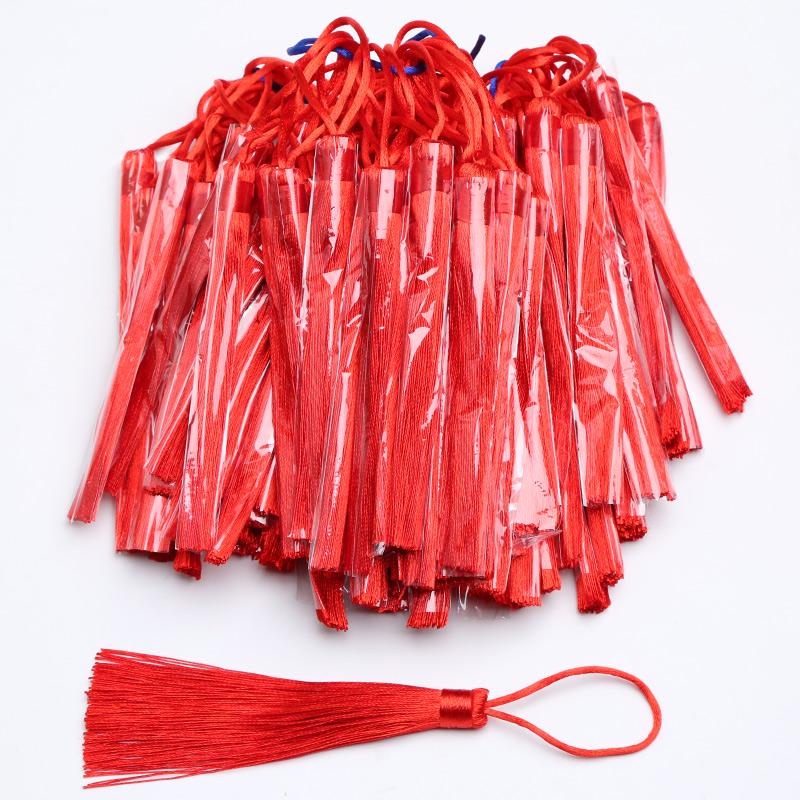 Small Chinese Knot Pendant DIY Tassel - Festive Red 6/8 Plate Hanging Ornament