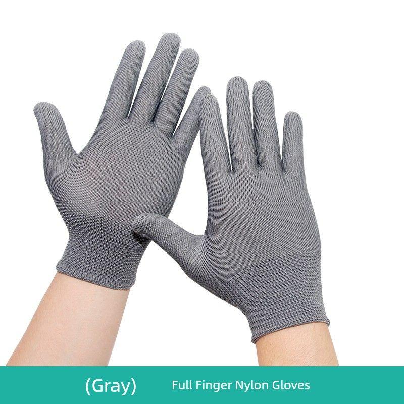 

Black Cotton Gloves Disposable Cloth Oversleeves Baby Boy and Girl Summer Thin for Work Outdoor Driving Sun-Proof and Breathable Grey nylon gloves -5 pairs M