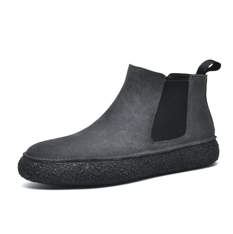 Men Cow Suede Genuine Leather Casual Shoes Autumn New Comfortable Solid Flat Driving Shoes Man Ankle Boots Oxfords Shoes