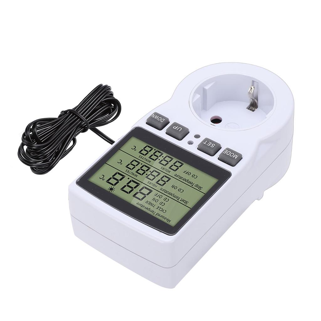 Digital Temperature Controller LCD Display Countdown Digital Thermostat Outlet Socket with Timer for Industrial