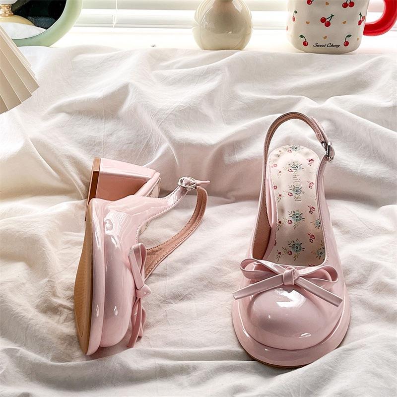 Baotou Mary Jane sandals women's thick heel beautiful high heels evening style word belt summer 2025 new skirt shoes