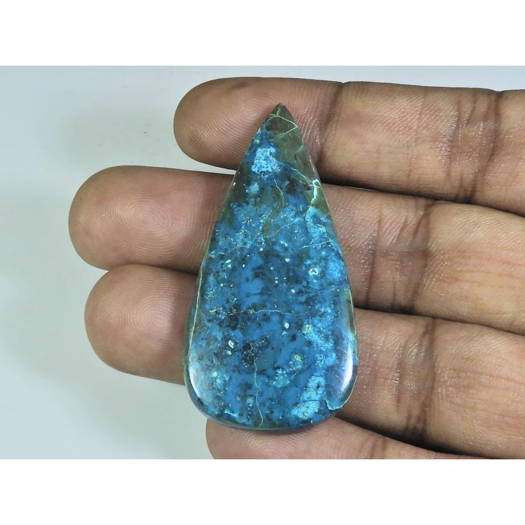 25X50X04MM Natural Shattuckite Pear Shape Cabochon Loose Gemstone 51Cts. D-134