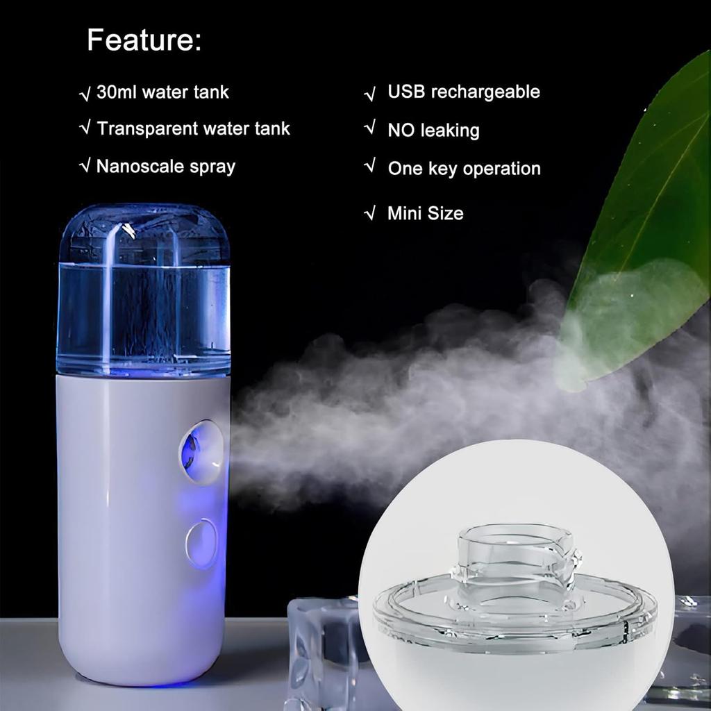 2Pack Kingsmile Facial Mister, Portable Face Mister, Cool Nano Mist Sprayer for Face Hydrating, Mini Handy Mister for Eyelash Extensions with 1oz