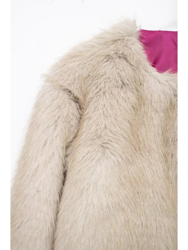 INS High-End Women's Faux Fur Fluffy Coat - Autumn/Winter Loose Warm Cardigan