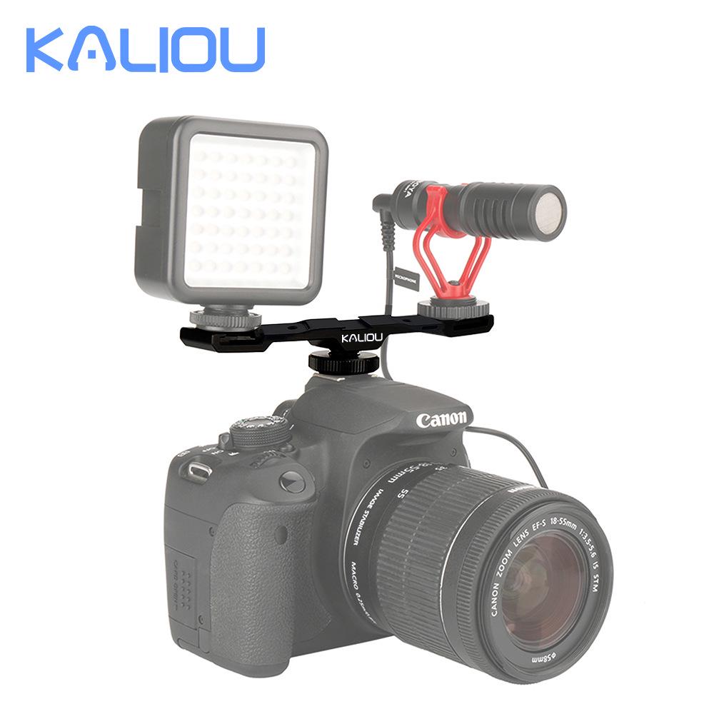 Tripod Mount with Long Horizontal Bar, Flash Hot Shoe, Multi-Position Phone Holder, and Fill Light Bracket