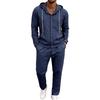 Men's Hooded Linen Shirt and Pants Set - European Casual Style