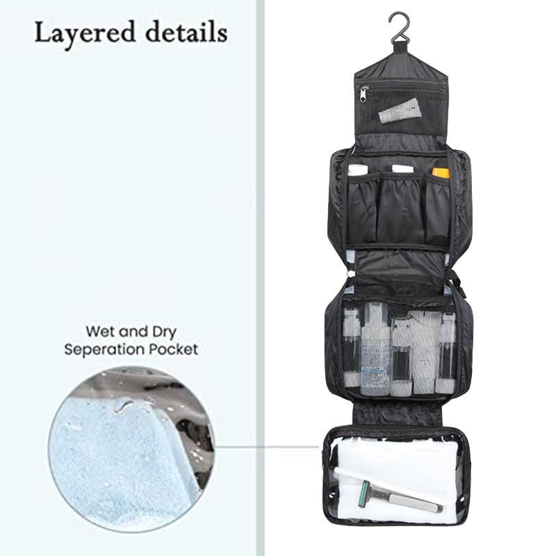 Multifunktionale Make-up-Tasche zum Aufhängen auf Reisen, große Kapazität, waschbare Tasche, Trocken-/Nasstrennung, Handaufbewahrungstasche
