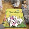 Custom Name,Diddl Home Sofa Decoration for Living Room & Bedroom, Non‑Slip Play Flannel Floor Mat for Game Room