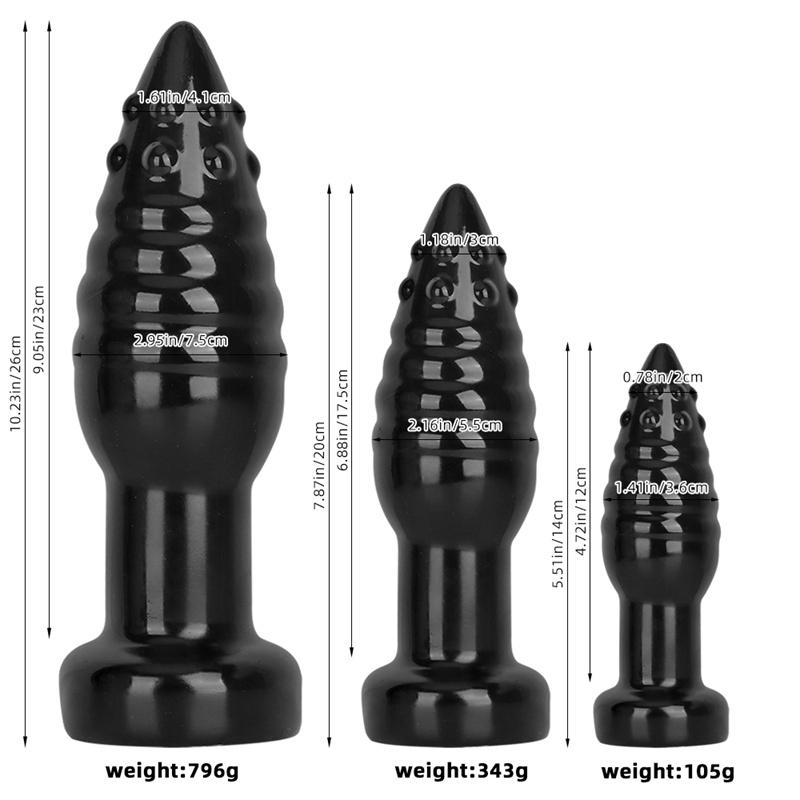 Three-size Pointed Butt Plug Suction Cup Anal Sex Toys Anal Fisting Toys Anal Expansion