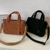 Corduroy Mini Tote Bag Handbags For Women Girls Purses Casual Autumn Winter Small Solid Color Shoppers Crossbody Shoulder Bags