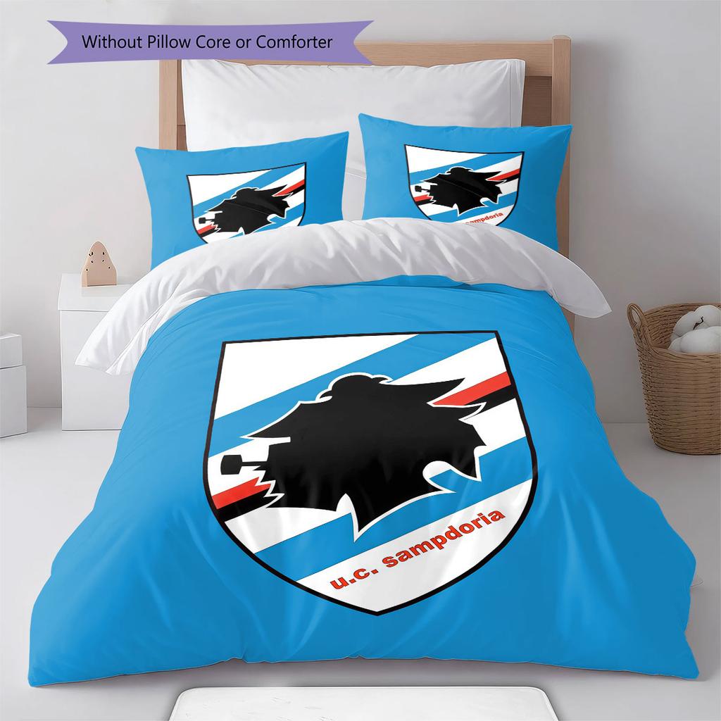 U.C. Sampdoria Bedding Quilt Set Quilt Cover Pillowcase Home Decoration Birthday Gift (1 * Duvet Cover + 2 * Pillowcase, Without Core)