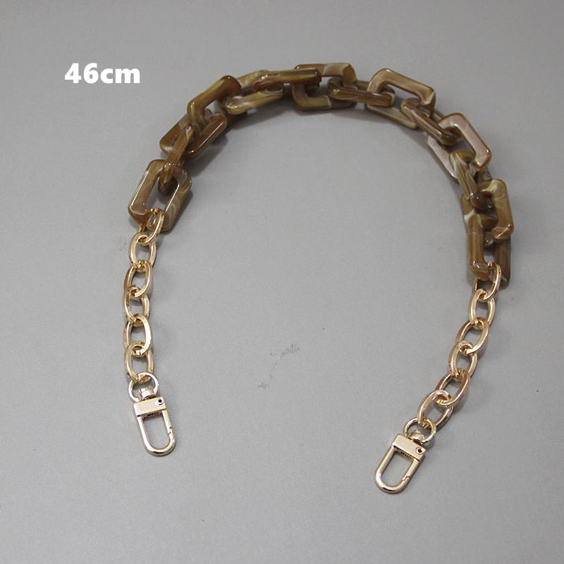 New Fashion Woman Handbag Accessory Chain Detachable Replacement Leopard Amber Green Color Strap Women DIY Clutch Resin Chain