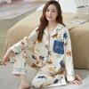 Pajamas Women's Spring and Autumn 100% Pure Cotton Long-sleeved Thin 1011 New Spring and Summer High-end Loungewear Set