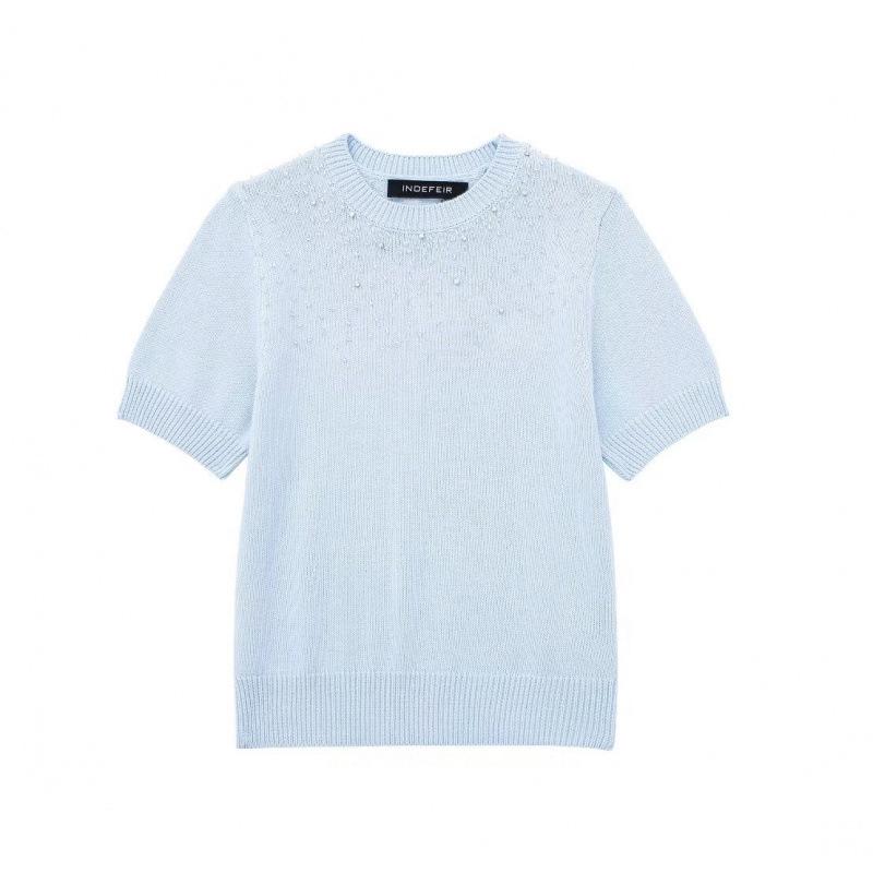 European & American Summer Women's Beaded Knit Sweater - Street Fashion Jewelry Embellished