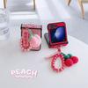 Applicable Samsung ZFlip5 striped phone case portable strawberry bead chain zflip3/4 protective case folding XFlip