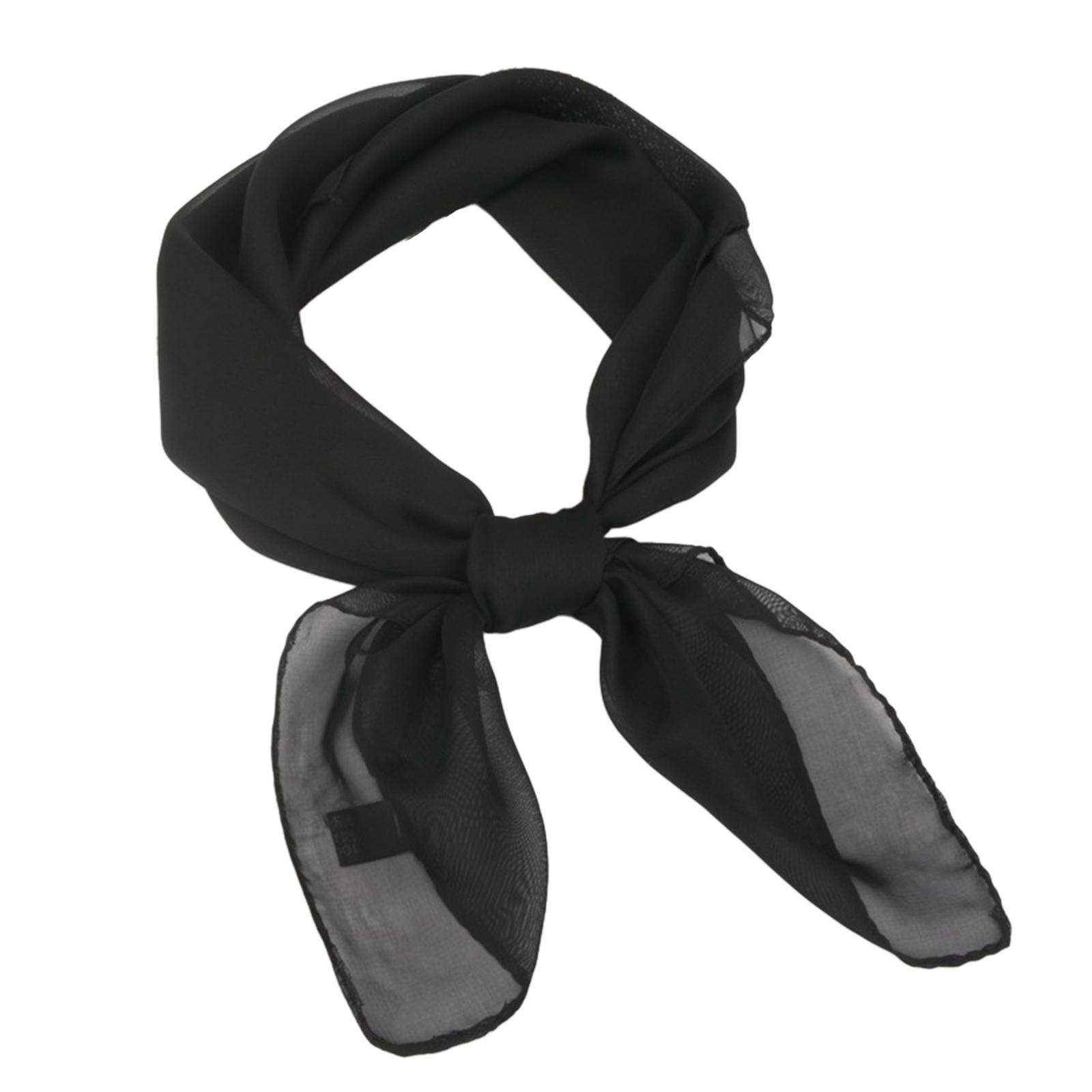 

Квадратна хустка 1950-х років Шифонова хустка Квадратна стрічка Хустка на шию Однотонна прозора Хустка на голову Ретро зав язка для волосся для жінок 50-х 5