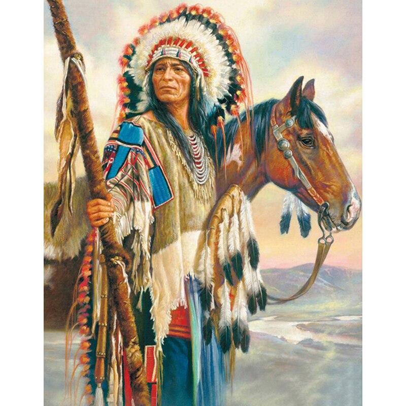 

Новый 5D DIY алмазная живопись индейцы Алмазная вышивка пейзажи вышивка крестиком полная круглая дрель ремесло домашний декор ручной подарок Full Round 15x20CM