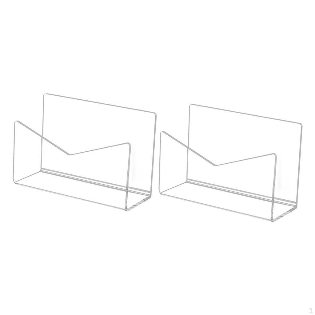 2 Pieces Desk Letter Holder Envelopes Storage Rack, Compact Countertop Office Acrylic Stable Mail