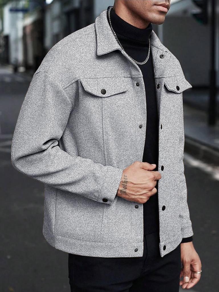 European Autumn/Winter Lapel Wool Men's Casual Sports Jacket