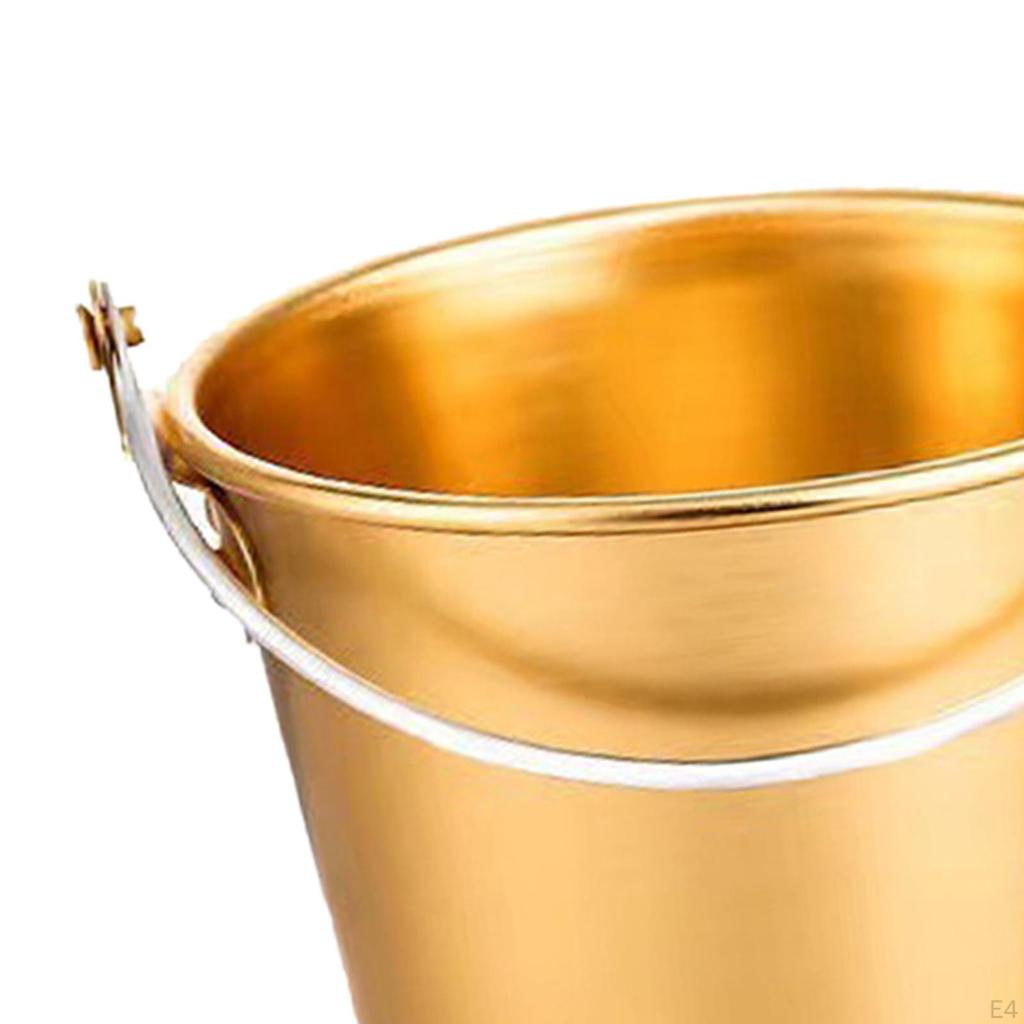 Alloy Ice Beverage Bucket, Drink Party Supplies Portable Tableware Sink Bucket for Home
