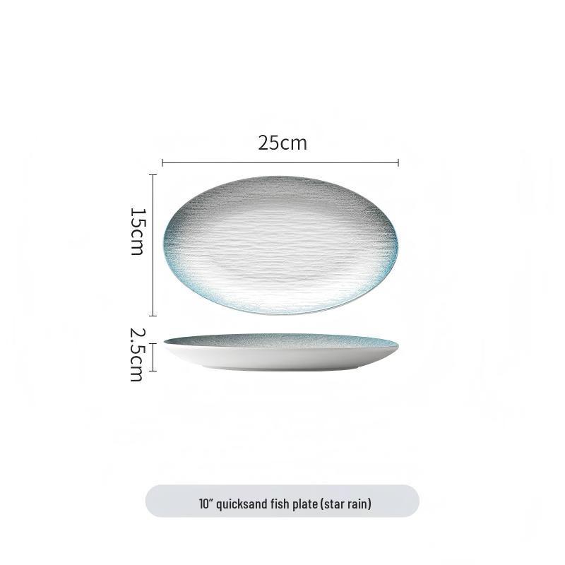 Nordic Style Oval Ceramic Fish Plate