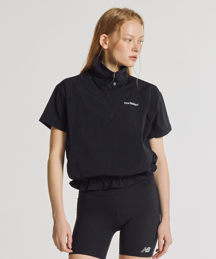 Nyuballanseu Nbncg3W612 / Women Frozen Woven Stretch Half Zip (Black)