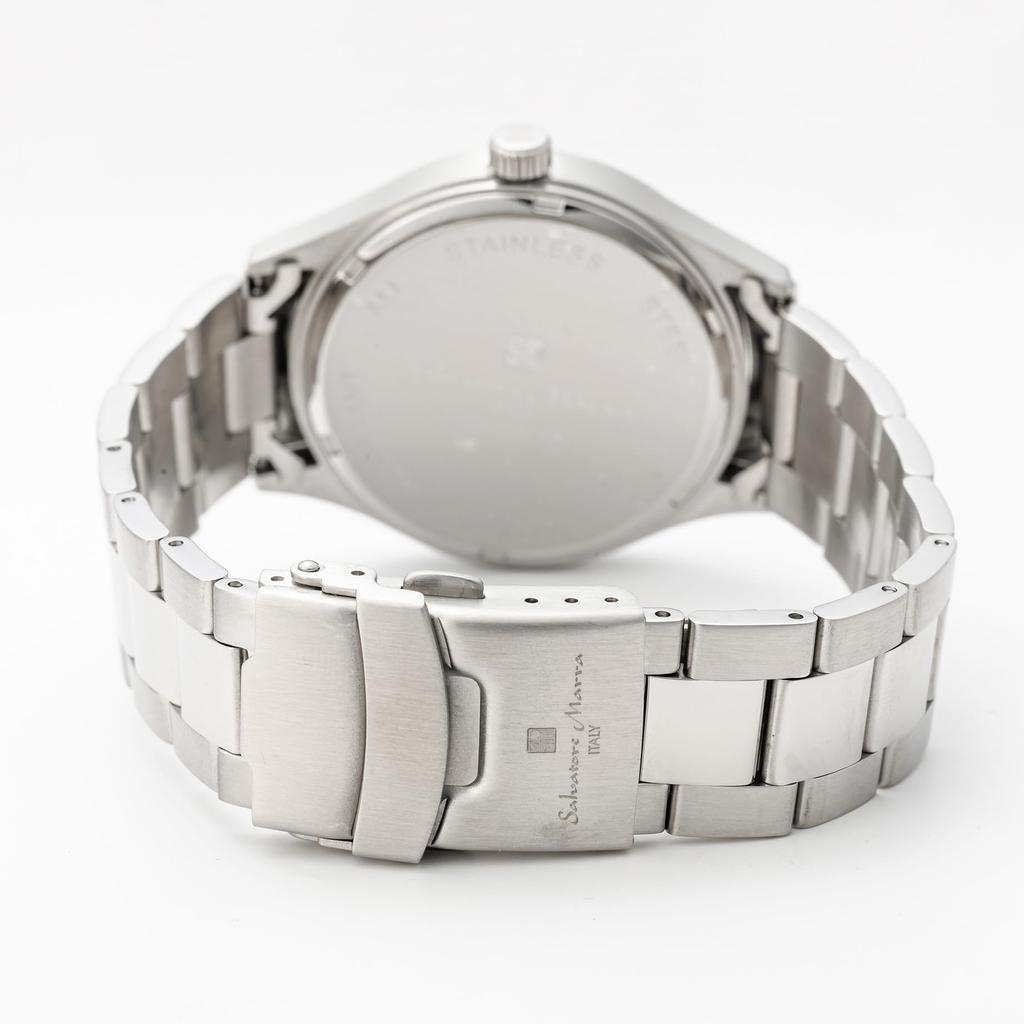 Salvatore Marra Men's Analog Watch, Simple, Popular, Business Style, Waterproof, with Cloth, Silver [Parallel Import]