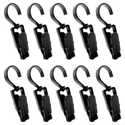 10pcs 360 Degree Rotating Hooks with Clips Plastic Clothes Clip Multipurpose Organizers for Laundry Crafts J0MC