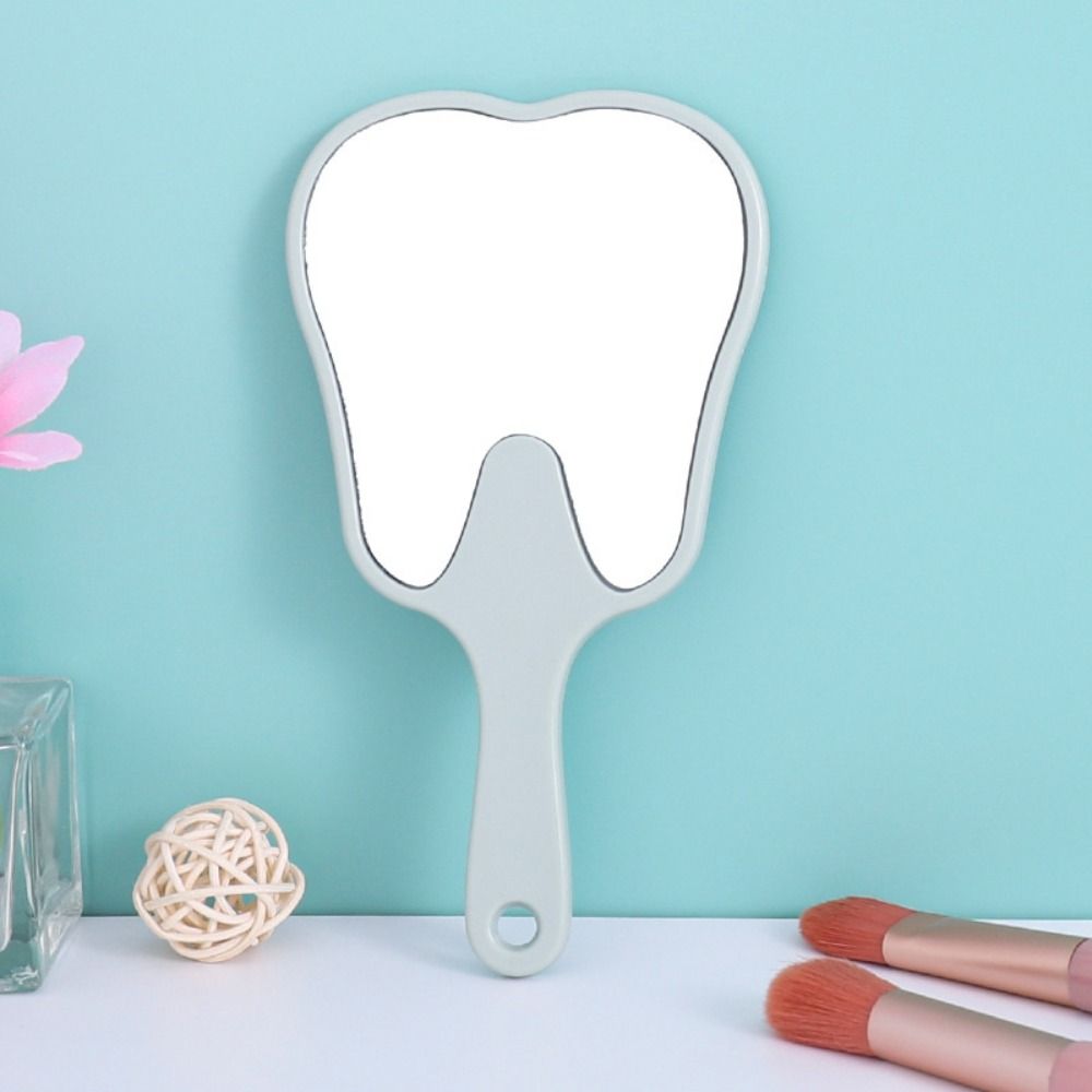 Mini Handheld Sector Mirror High-definition Portable Makeup Mirror Tooth-shaped Mirror  Women