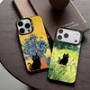 M-Matisse Monet Black Cat Funny Art  Phone Case For iPhone17,16,15,14,13,12,11 Plus,Pro Max Black Candy Silver Phone Case