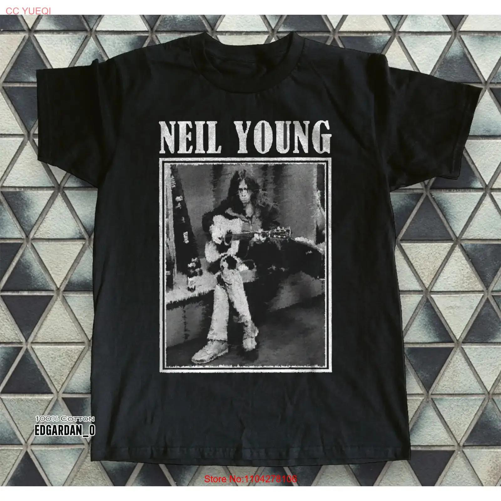 

Neil Young Dorothy Chandler Pavilion 1971 Black T shirt Size S 5XL vintage Washed streetwear graphic Breathable 5XL різнокольоровий