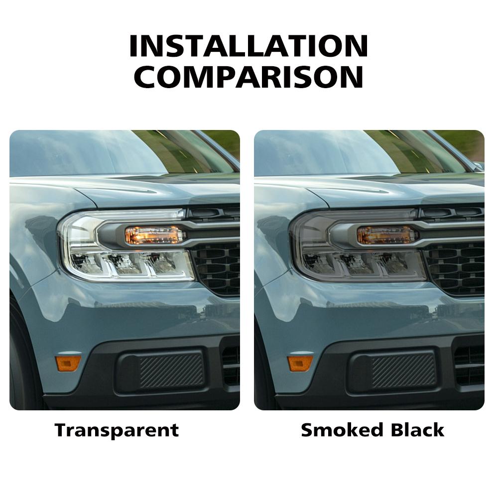 Car Headlight Protective Film For Ford Maverick 2026-2026 Smoke Black Pre Cut Anti-Scratch High-Gloss Vinyl Wrapping Film