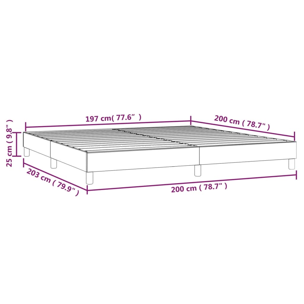 Box Spring Bed Frame Gray 200 x 200 cm Faux Leather