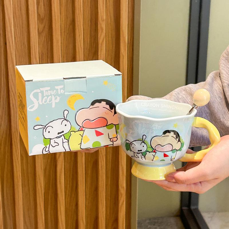 Crayon Xiaoxin Joint Water Cup Girls High Value Mug Couple Ceramic Water Cup Birthday Gift Souvenir