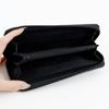 Long Round Buffalo Everyday Business [Basic Factory] Men's Wallet, Zipper, Pattern, Simple, Use, Affordable, (Black)