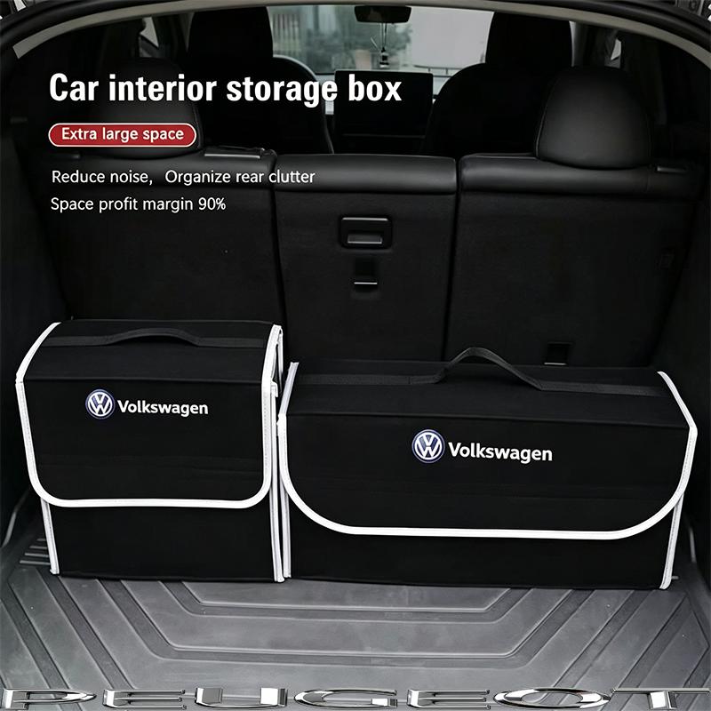 Car Trunk Organizer Box Large Capacity Folding Storage Bag For VW Tiguan Golf Polo GTI GTD CC Touran Beetle Arteon Jetta Hub Cap