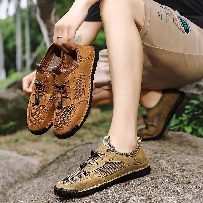Fashion Outdoor Running Tennis Hiking Ubber Soled Male Treking Footwear Retro Style Men's Summer Mesh Sneakers Breathable Casual Shoes