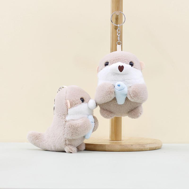 Cute Cuddle Fish Sea Otter Key Chain Cartoon Girl Backpack Pendant Decorative