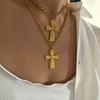 Trendy Unisex Pendant Neck Chain Vintage Inspired Stainless Steel Hip Hop Crucifix Necklace Metal Clavicle Chain