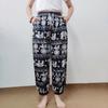 Elephant Jump Pants Pocket Adjustable Elastic High Waistband Strap Unisex Man Women Print Thailand Casual Streetwear Beach Bohemian Retro Vintage