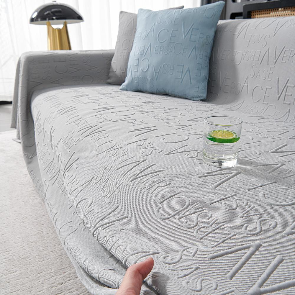Cool Feeling Faux Leather Summer One-Piece Sofa Towel Simple Modern Sofa Cover Anti-Scratching Machine Washable