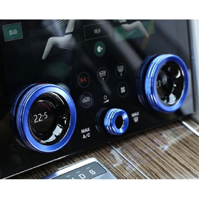 For Range Rover L405 2018- Blue Aluminum Console Volume Switch Button Ring