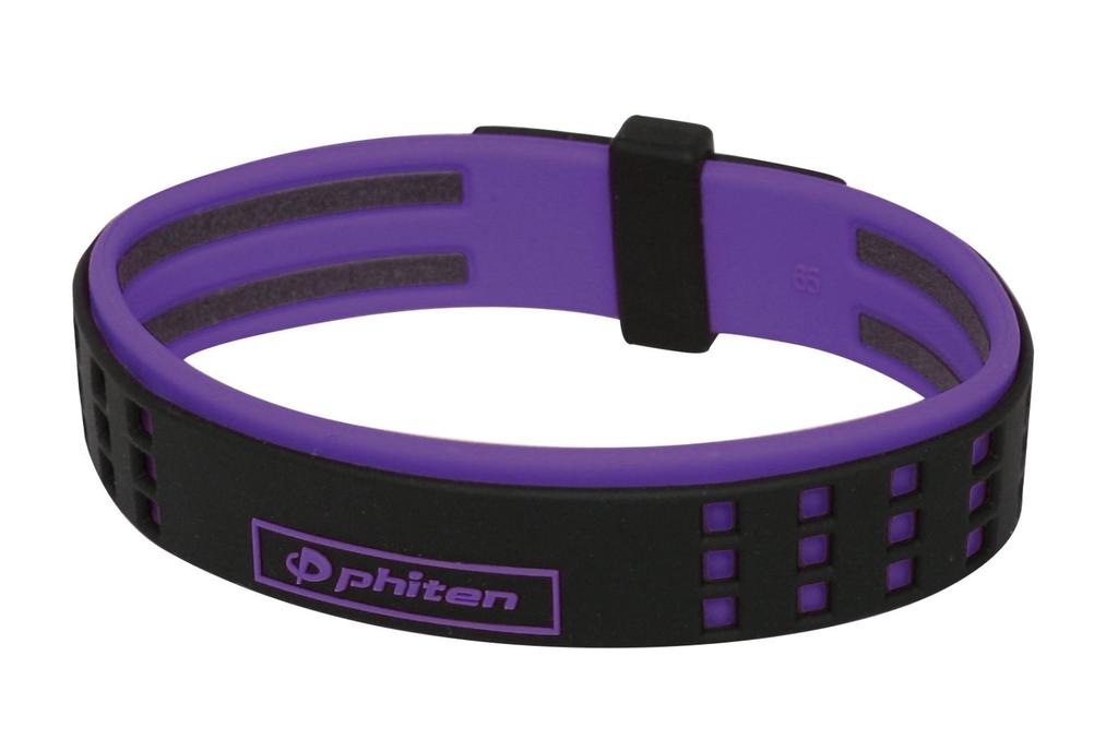 Phiten RAKUWA Bracelet S Duo Type Limited Edition, Black/Purple, 19cm, 0313TG585227